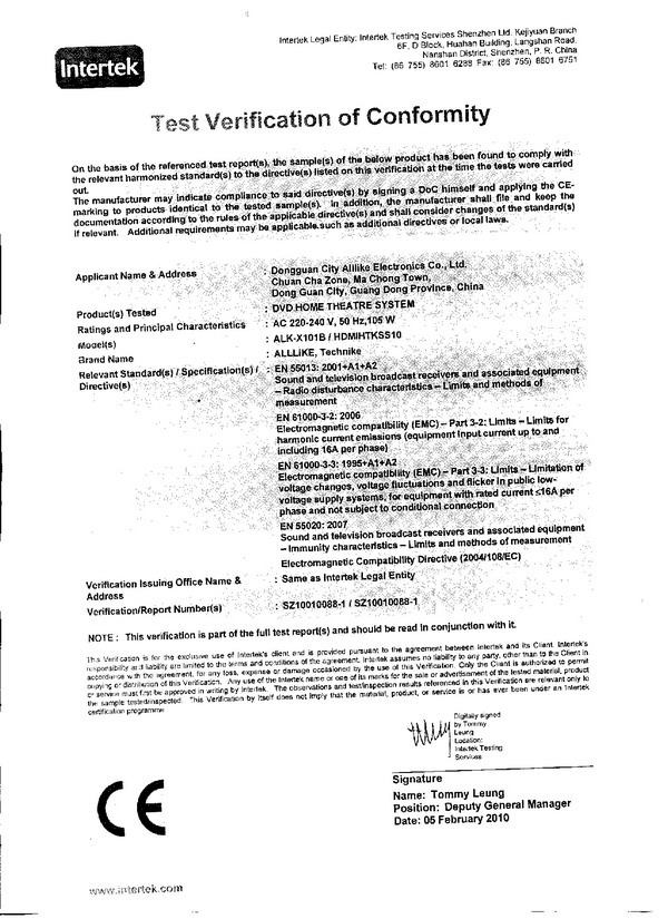 EMC test report